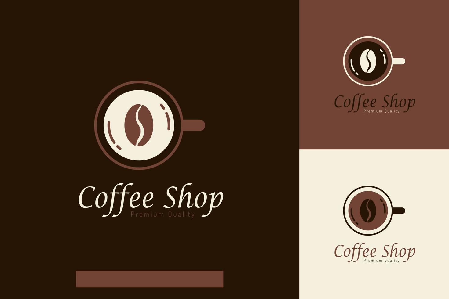ensemble de modèles de conception de vecteur de logo de café avec différents styles de couleur