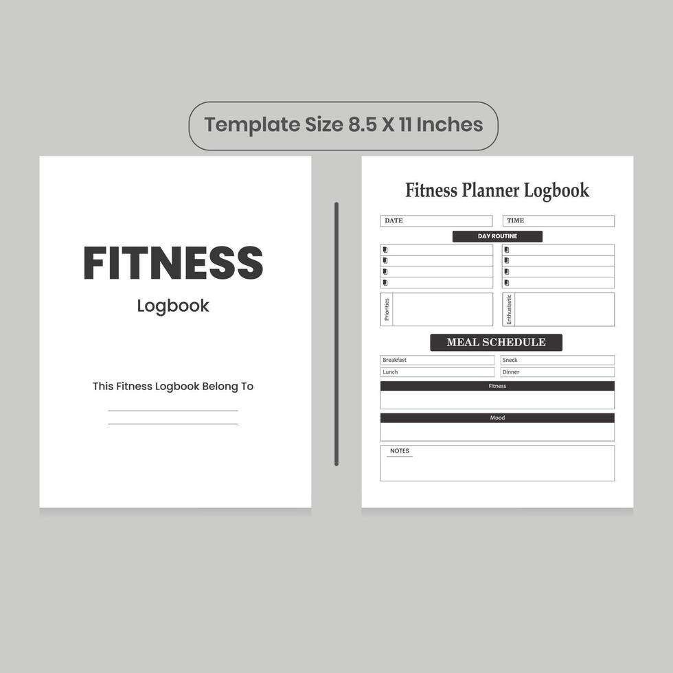 carnet de fitness et intérieur kdp vecteur