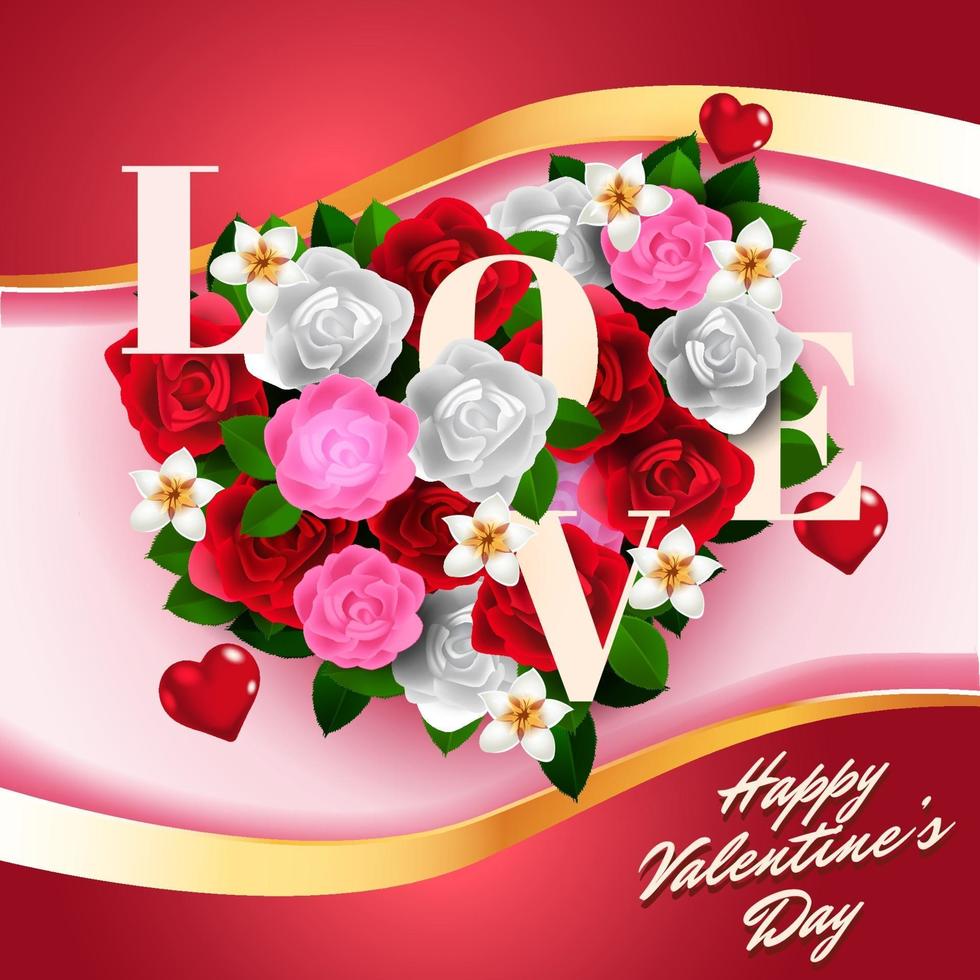 bouquet de fleurs saint valentin en forme de coeur illustration 1978641 -  Telecharger Vectoriel Gratuit, Clipart Graphique, Vecteur Dessins et  Pictogramme Gratuit