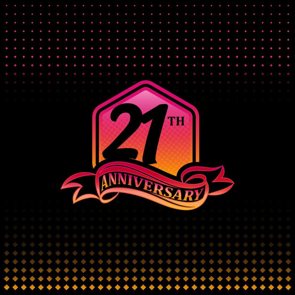 vingt-et-un ans anniversaire fête logotype. 21e anniversaire logo, noir Contexte vecteur