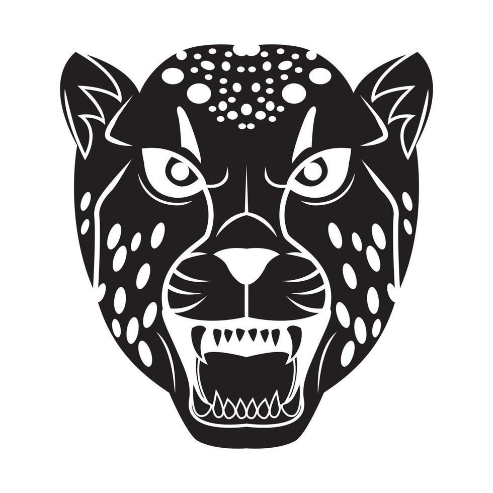 guépard visage tatouage illustration vecteur