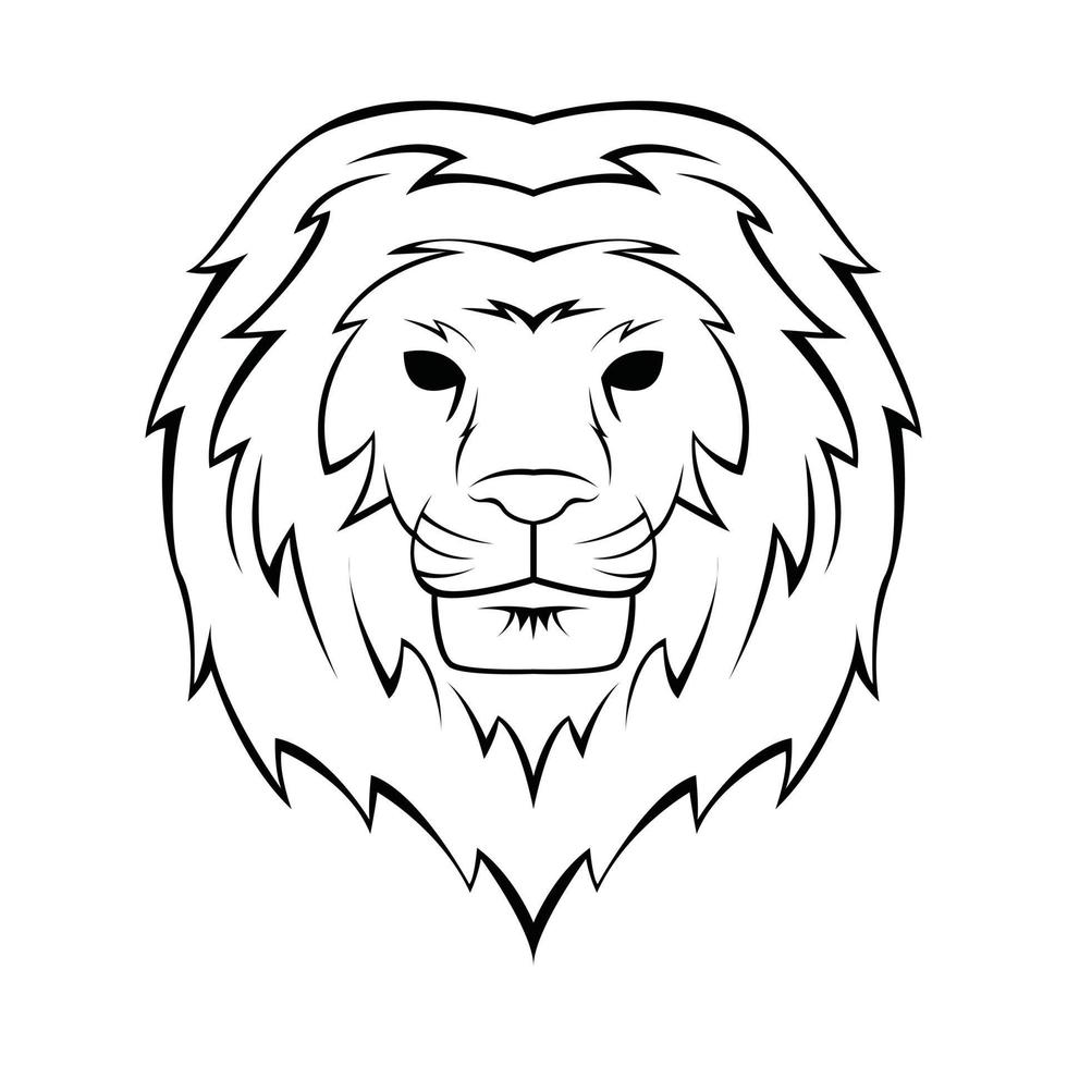 Lion tête illustration sur blanc Contexte vecteur