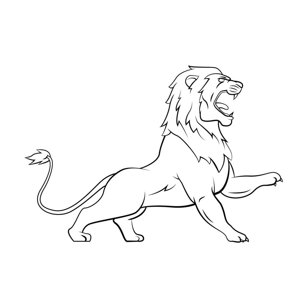 Lion rugir illustration sur blanc Contexte vecteur