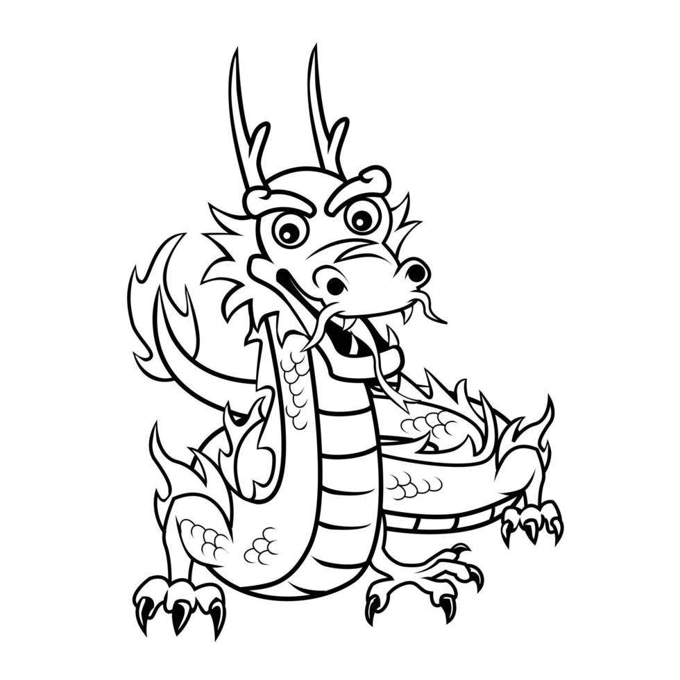 dragon illustration sur blanc Contexte vecteur