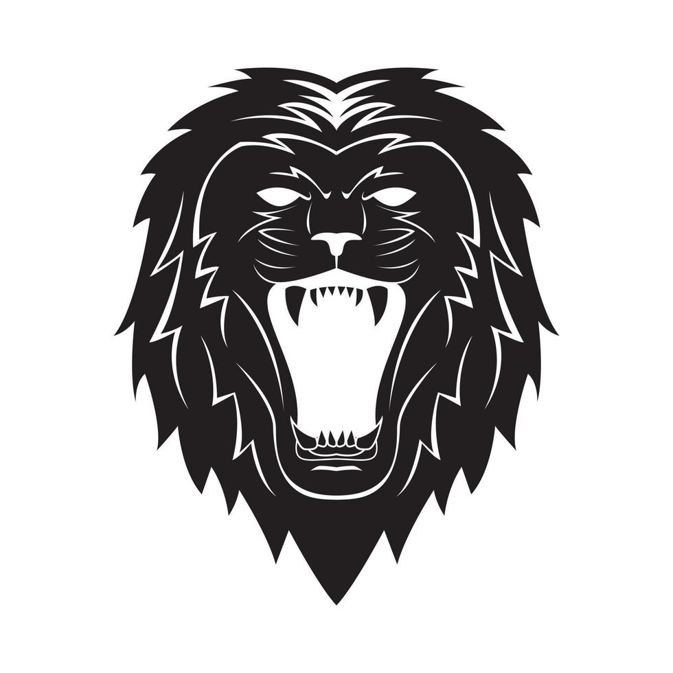 Lion tête tatouage illustration vecteur