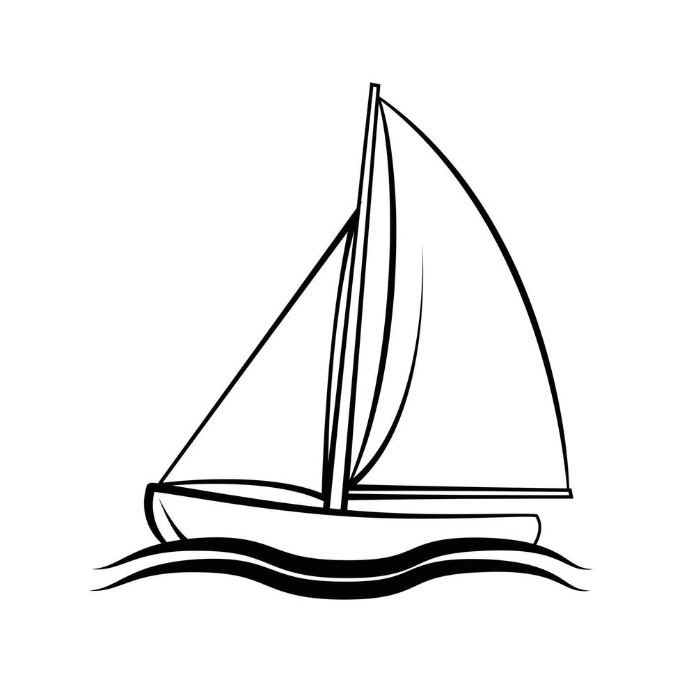 bateau symbole illustration sur blanc Contexte vecteur