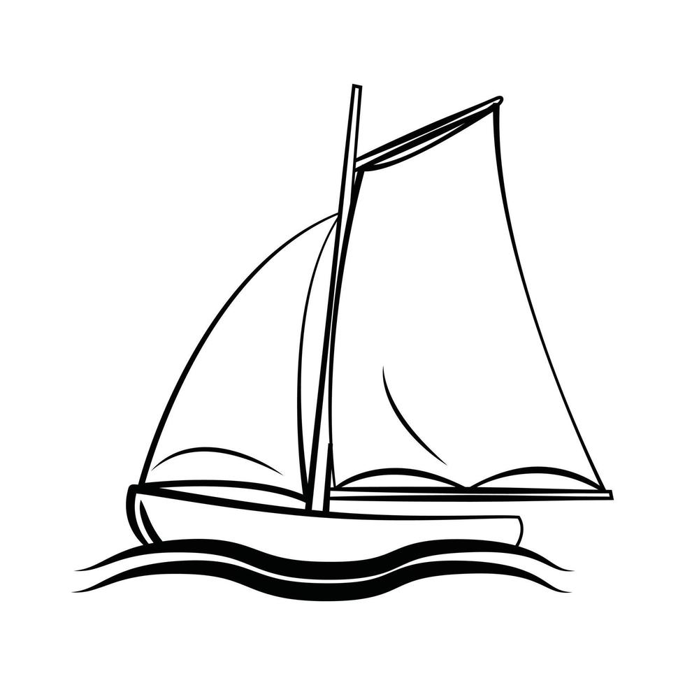 bateau symbole illustration sur blanc Contexte vecteur