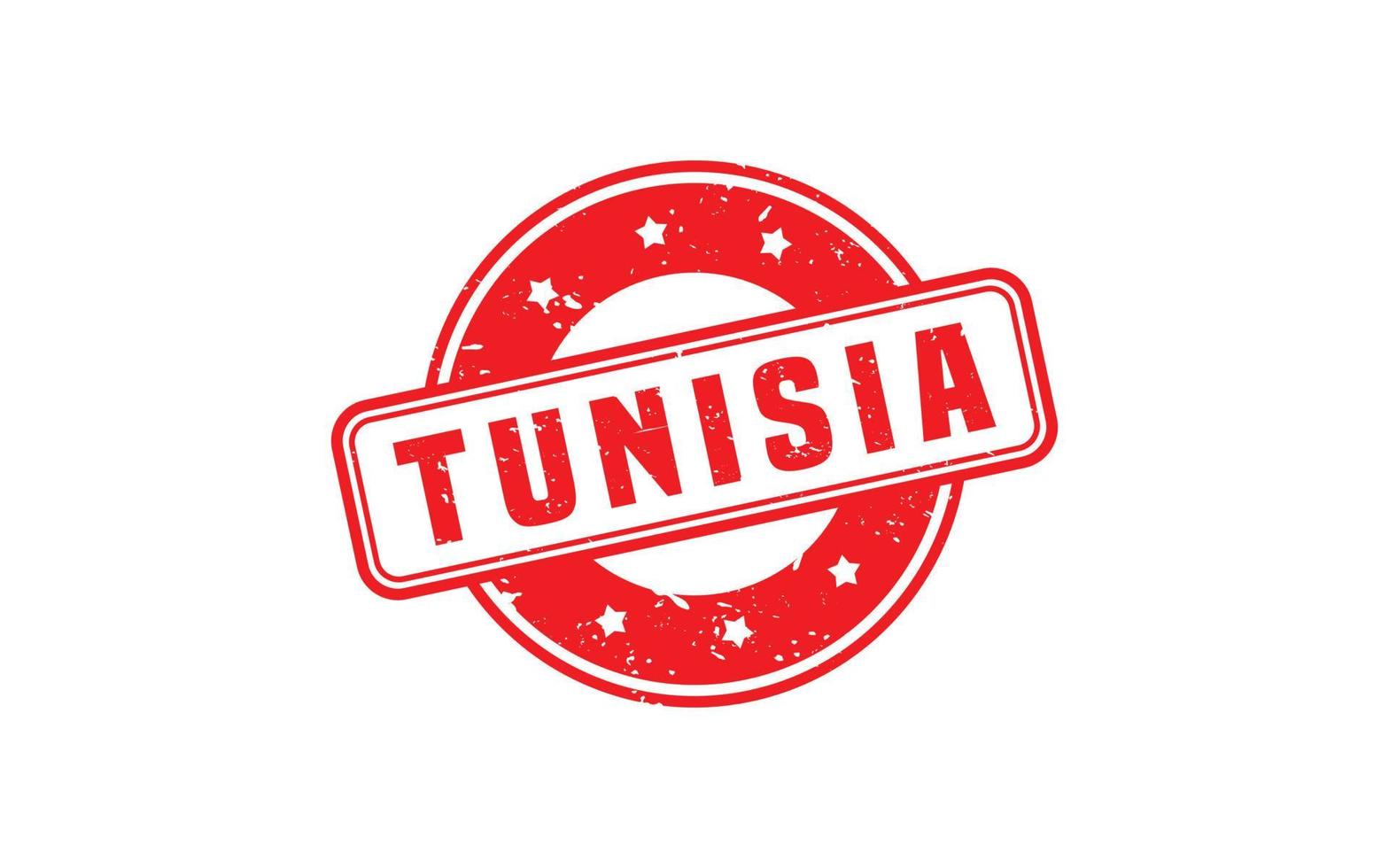 Tunisie timbre caoutchouc avec grunge style sur blanc Contexte vecteur