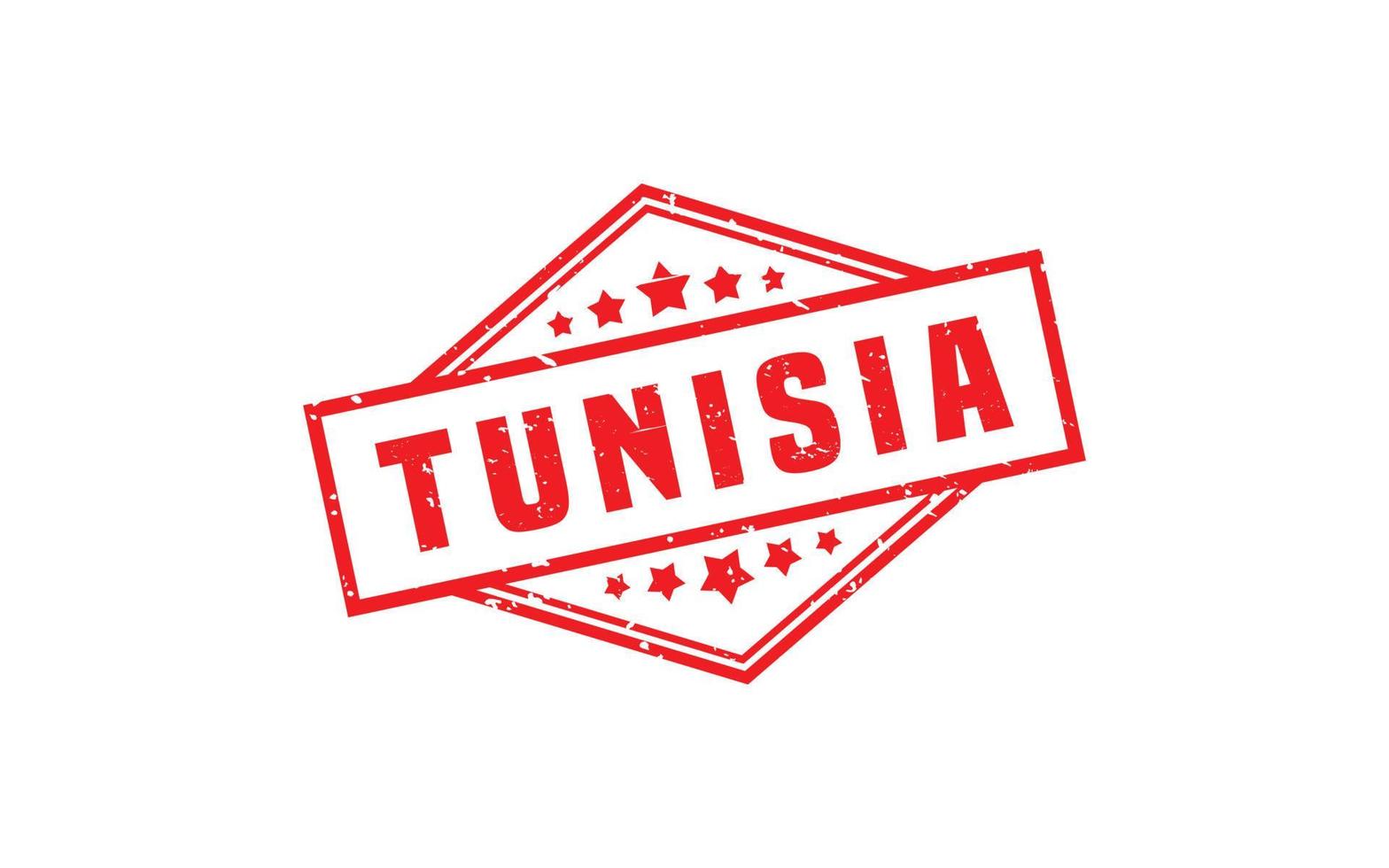 Tunisie timbre caoutchouc avec grunge style sur blanc Contexte vecteur