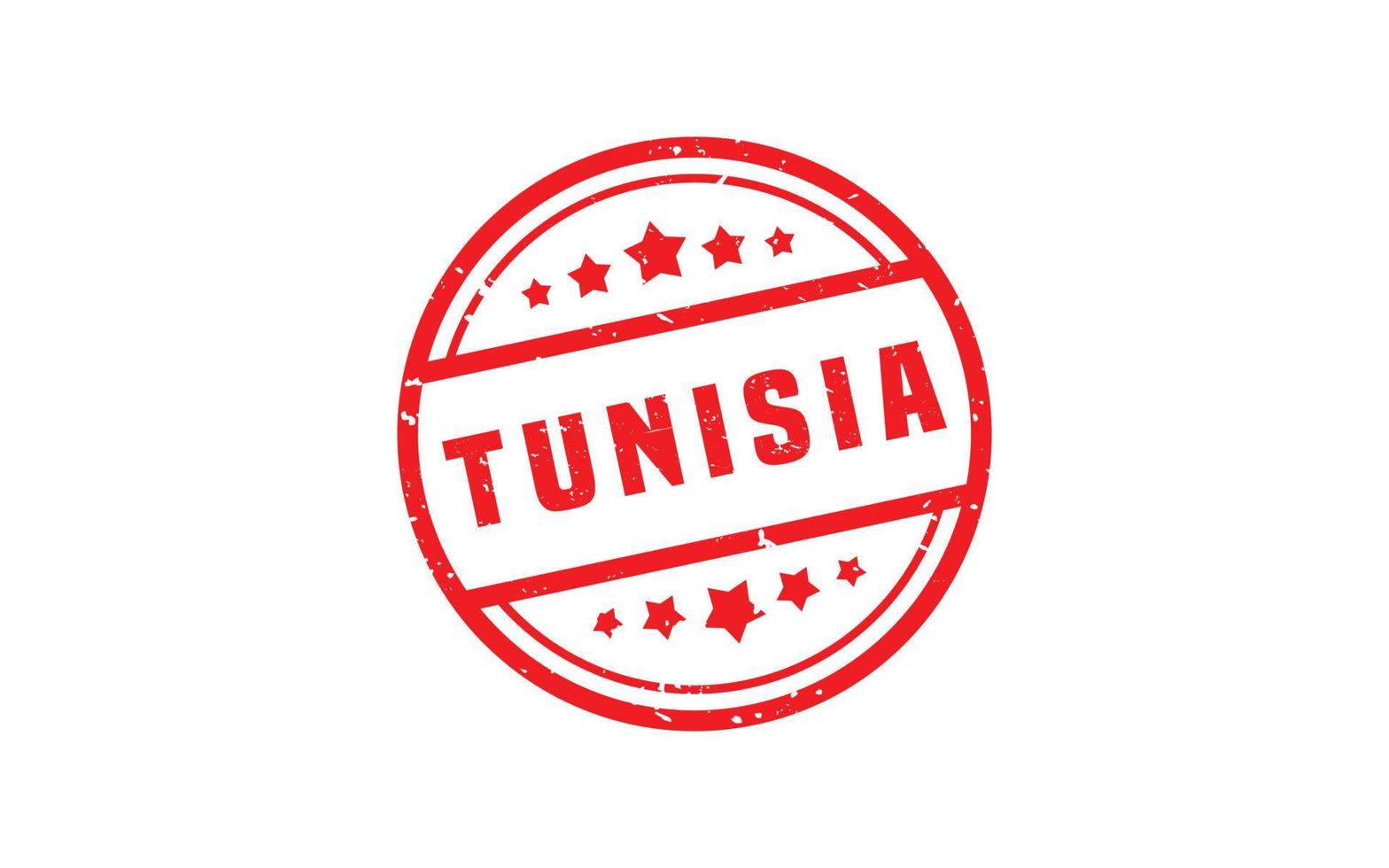 Tunisie timbre caoutchouc avec grunge style sur blanc Contexte vecteur