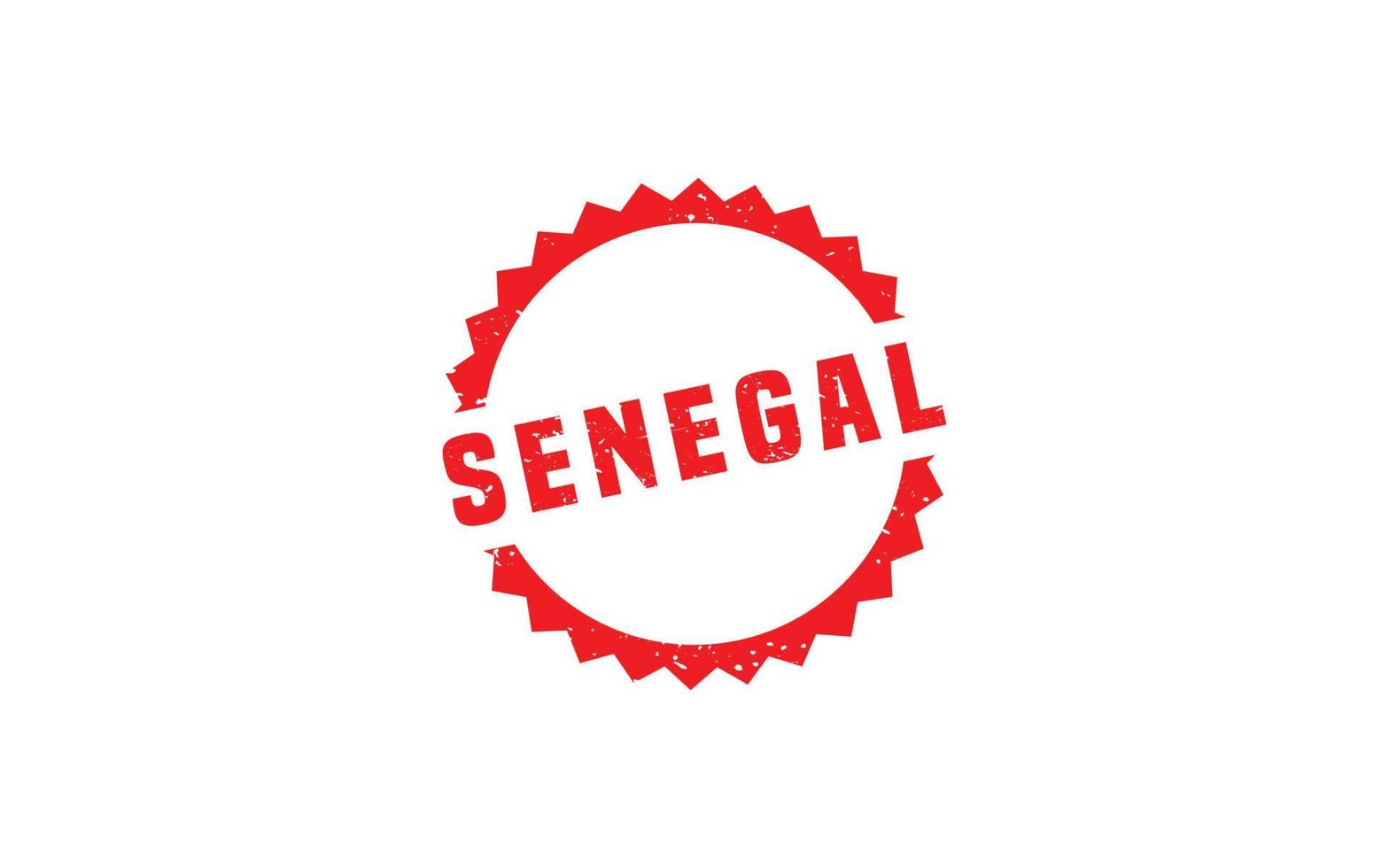 Sénégal timbre caoutchouc avec grunge style sur blanc Contexte vecteur