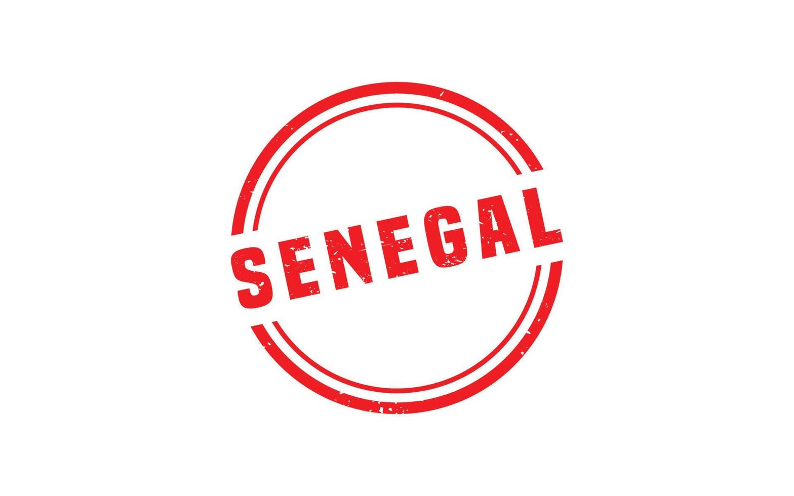 Sénégal timbre caoutchouc avec grunge style sur blanc Contexte vecteur