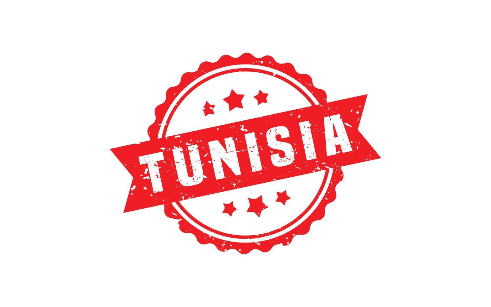 Tunisie timbre caoutchouc avec grunge style sur blanc Contexte vecteur