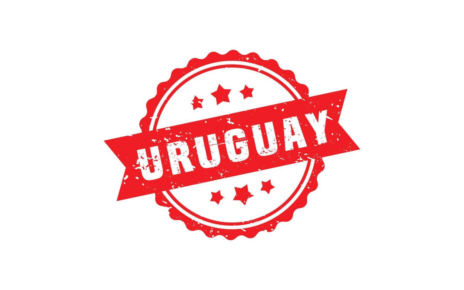 Uruguay timbre caoutchouc avec grunge style sur blanc Contexte vecteur