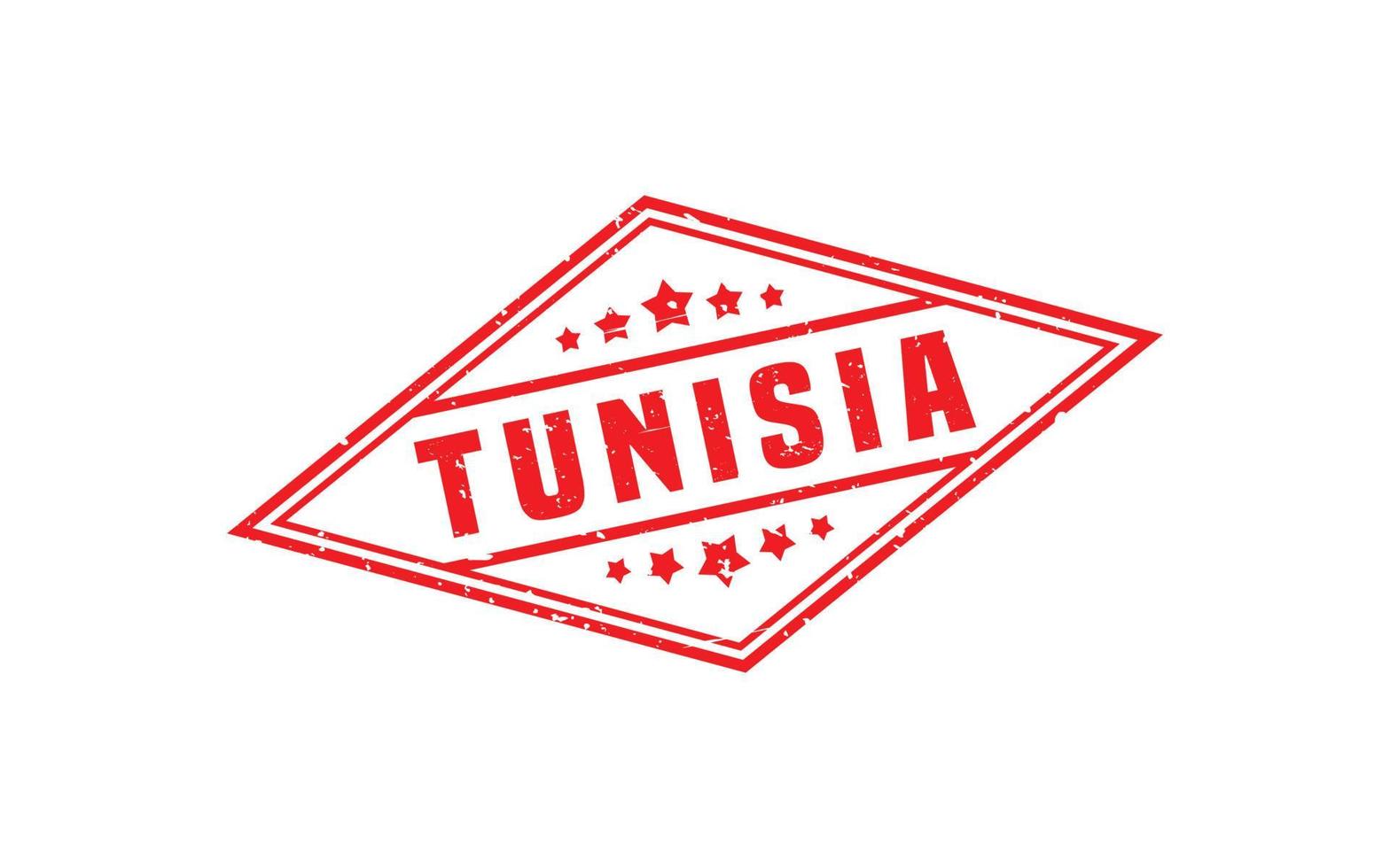 Tunisie timbre caoutchouc avec grunge style sur blanc Contexte vecteur