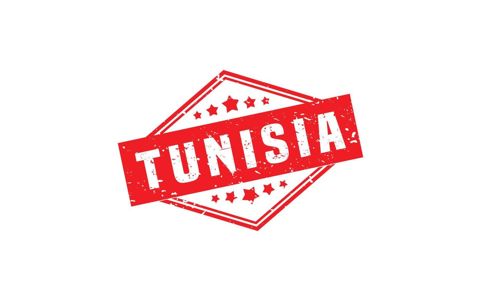 Tunisie timbre caoutchouc avec grunge style sur blanc Contexte vecteur