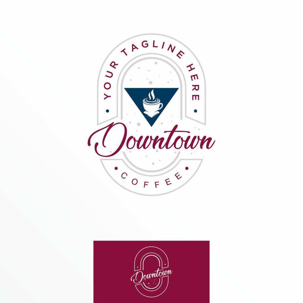 tasse café avec centre ville ou bâtiment ombre image graphique icône logo conception abstrait concept vecteur action. pouvez être utilisé comme une symbole en relation à affaires ou boire.