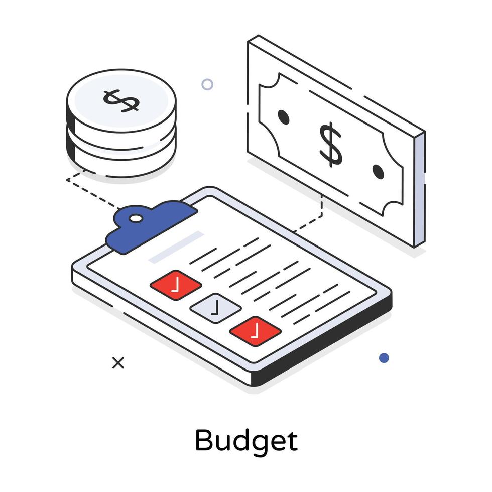 concepts budgétaires à la mode vecteur