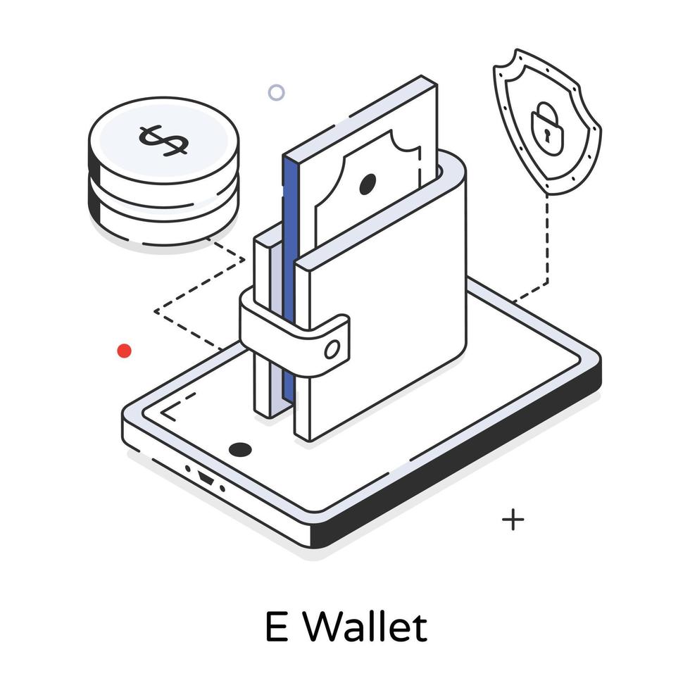 portefeuille électronique à la mode vecteur