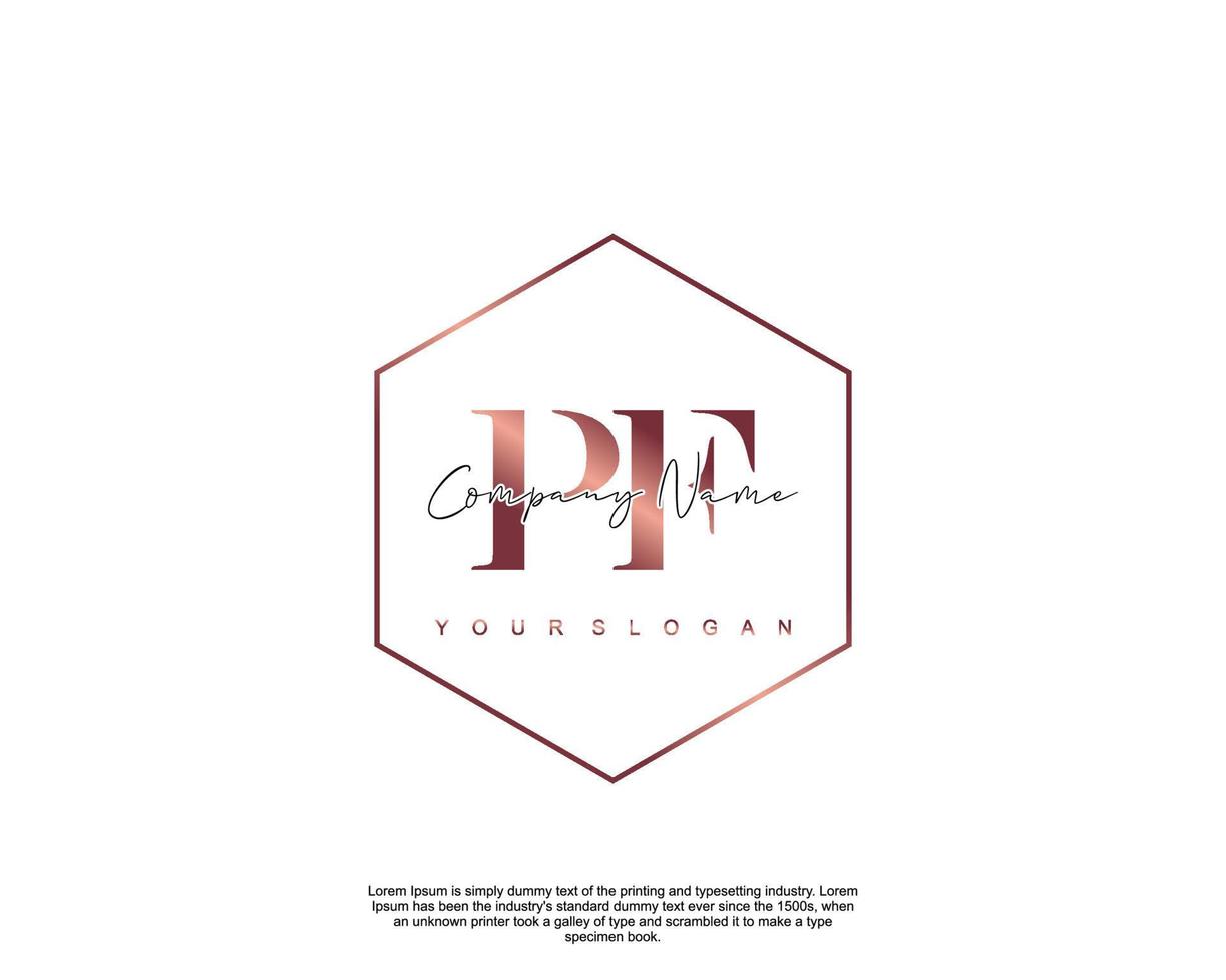 initiale lettre pf féminin logo beauté monogramme et élégant logo conception, écriture logo de initiale signature, mariage, mode, floral et botanique avec Créatif modèle vecteur