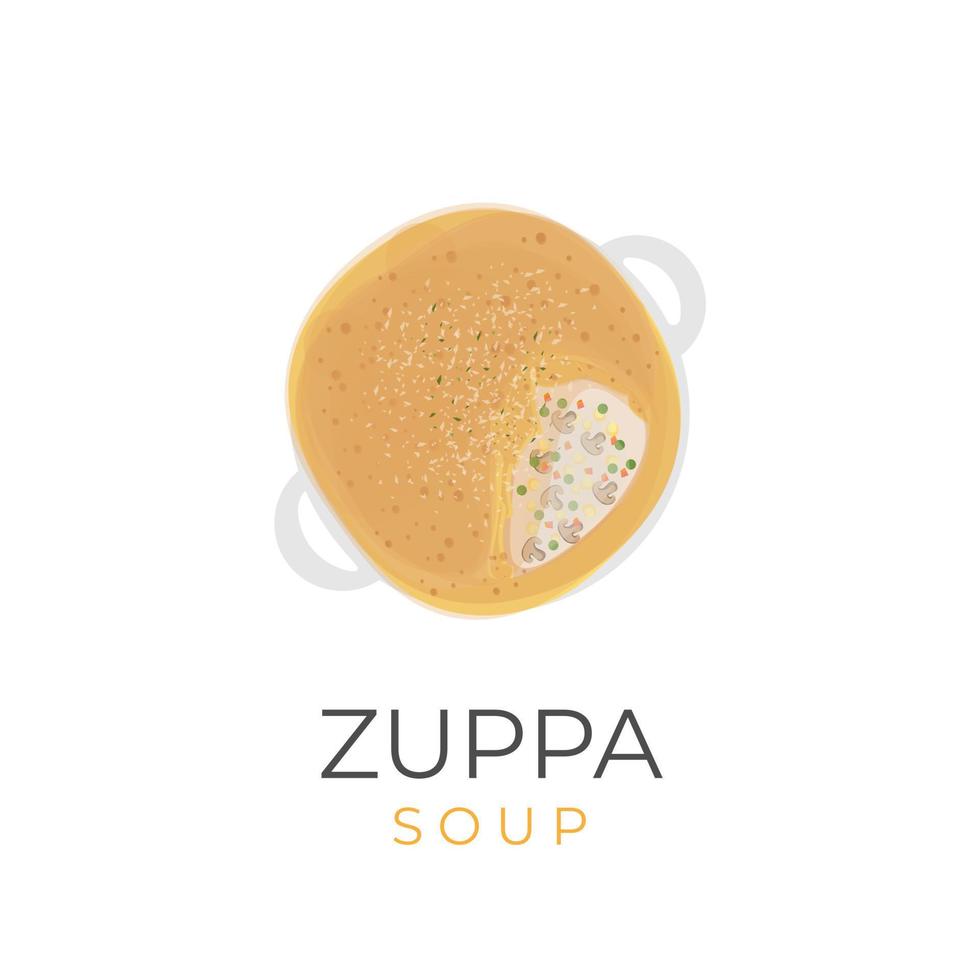 zuppa soupe vecteur illustration logo avec ouvert Pâtisserie