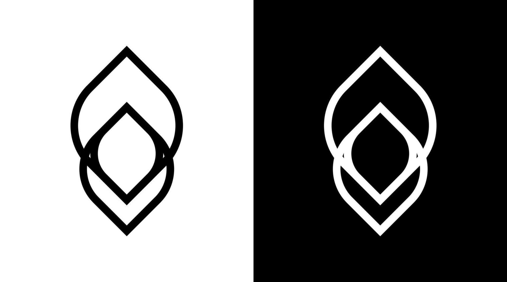 Indien gourou logo monogramme noir et blanc icône illustration style dessins modèles vecteur