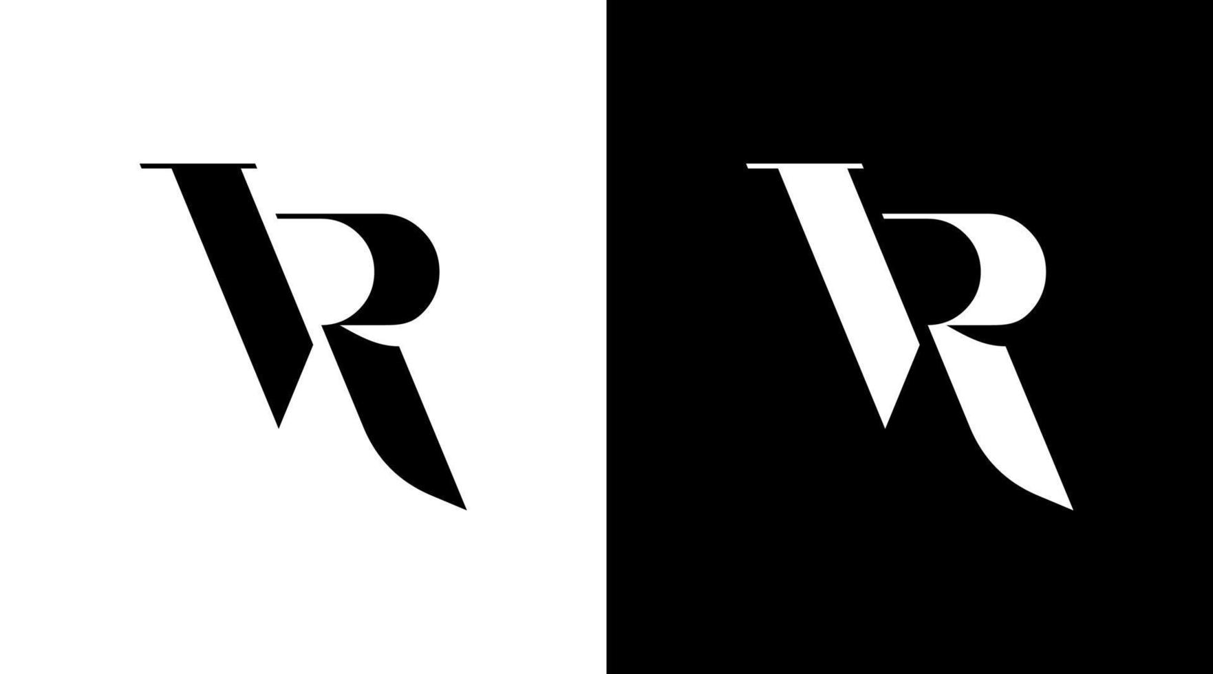 vr logo vecteur monogramme lettre initiale noir et blanc icône illustration style dessins modèles