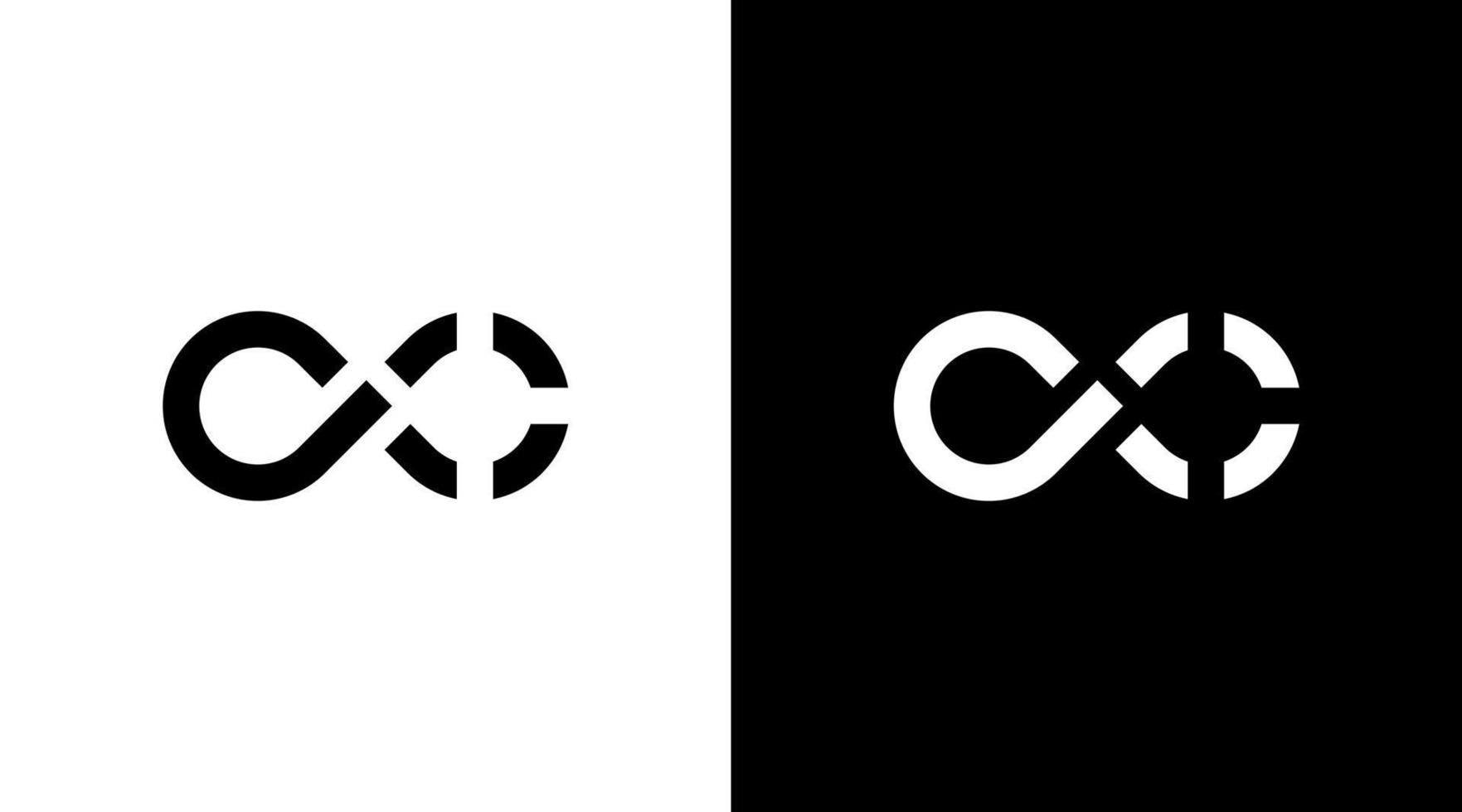 infini boucle logo vecteur monogramme noir et blanc icône illustration style dessins modèles