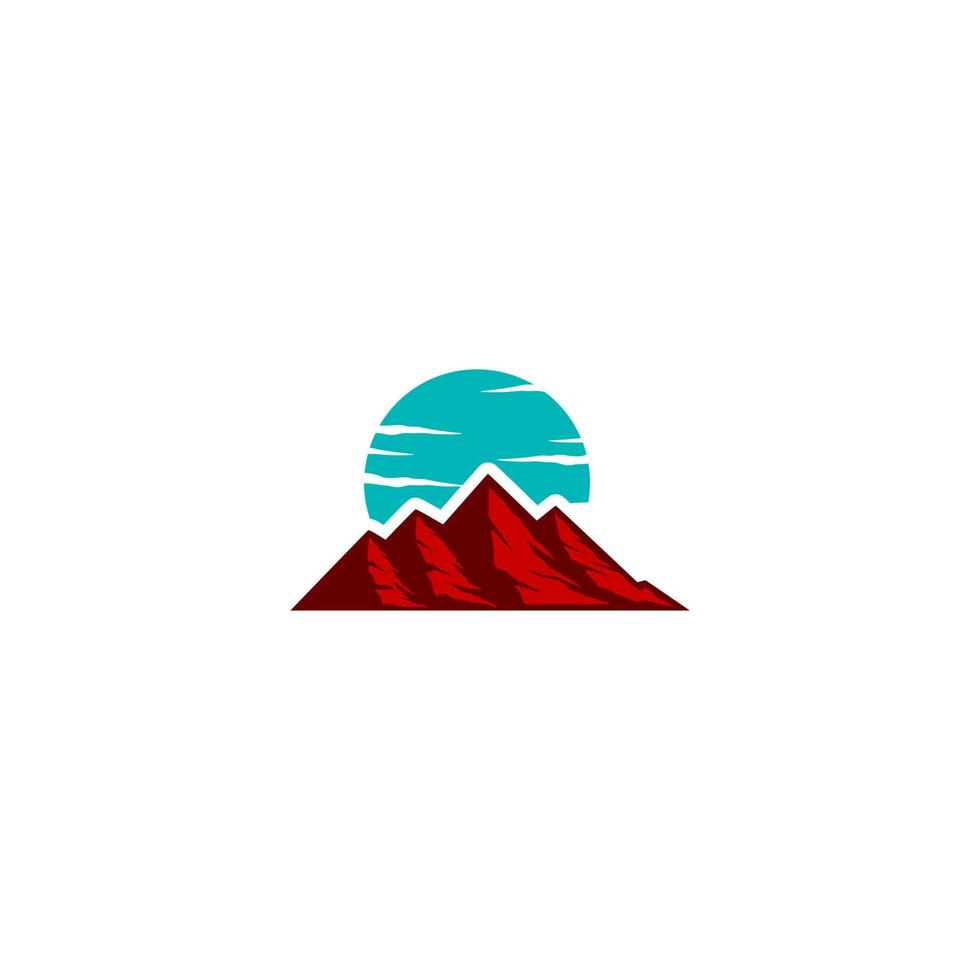 création de logo de montagne, logo de vue sur la montagne vecteur