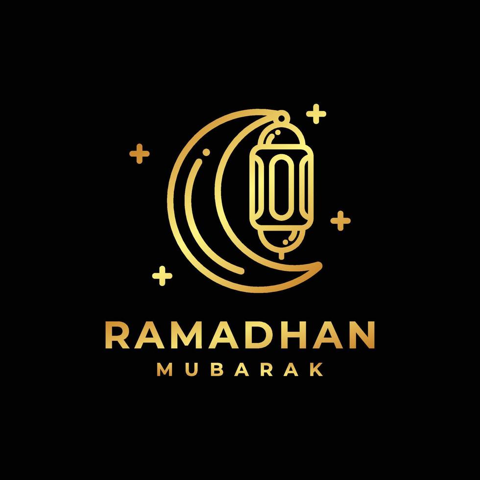 logo ramadan. illustration vectorielle de conception de logo doré lanterne islamique. vecteur de logo de lanterne