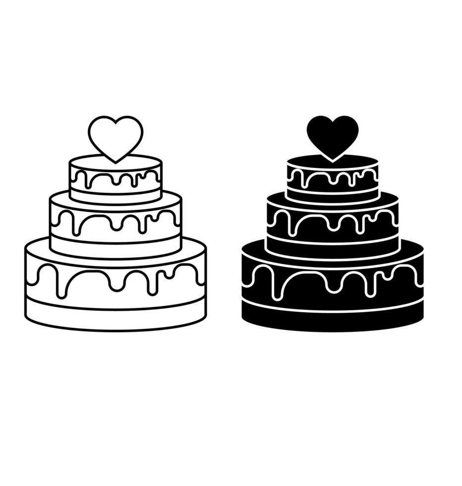 mariage gâteau icône vecteur. mariage illustration signe. dessert symbole. sucré logo. vecteur