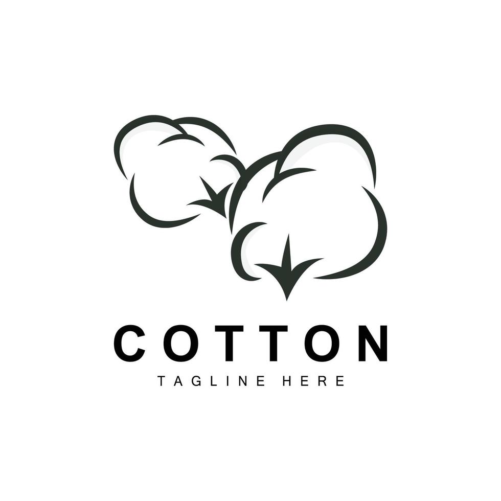 coton logo, doux coton fleur conception vecteur Naturel biologique les plantes vêtements matériaux et beauté textiles