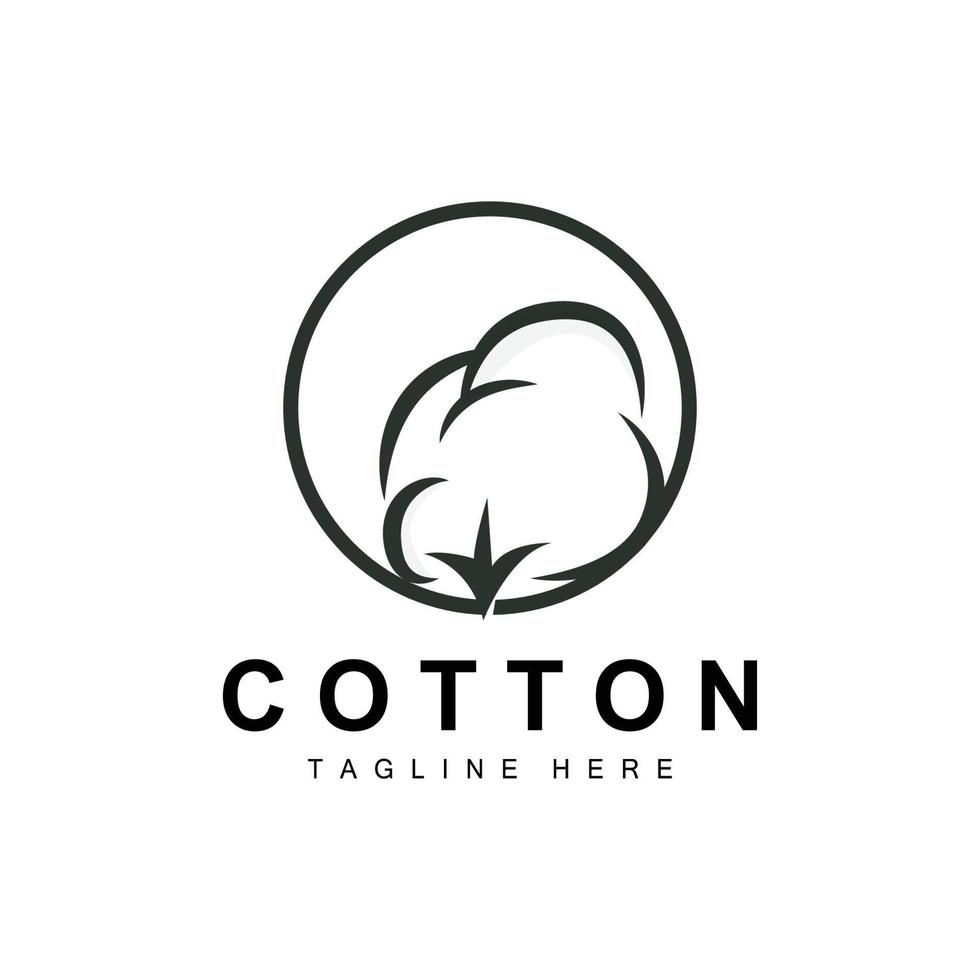 coton logo, doux coton fleur conception vecteur Naturel biologique les plantes vêtements matériaux et beauté textiles