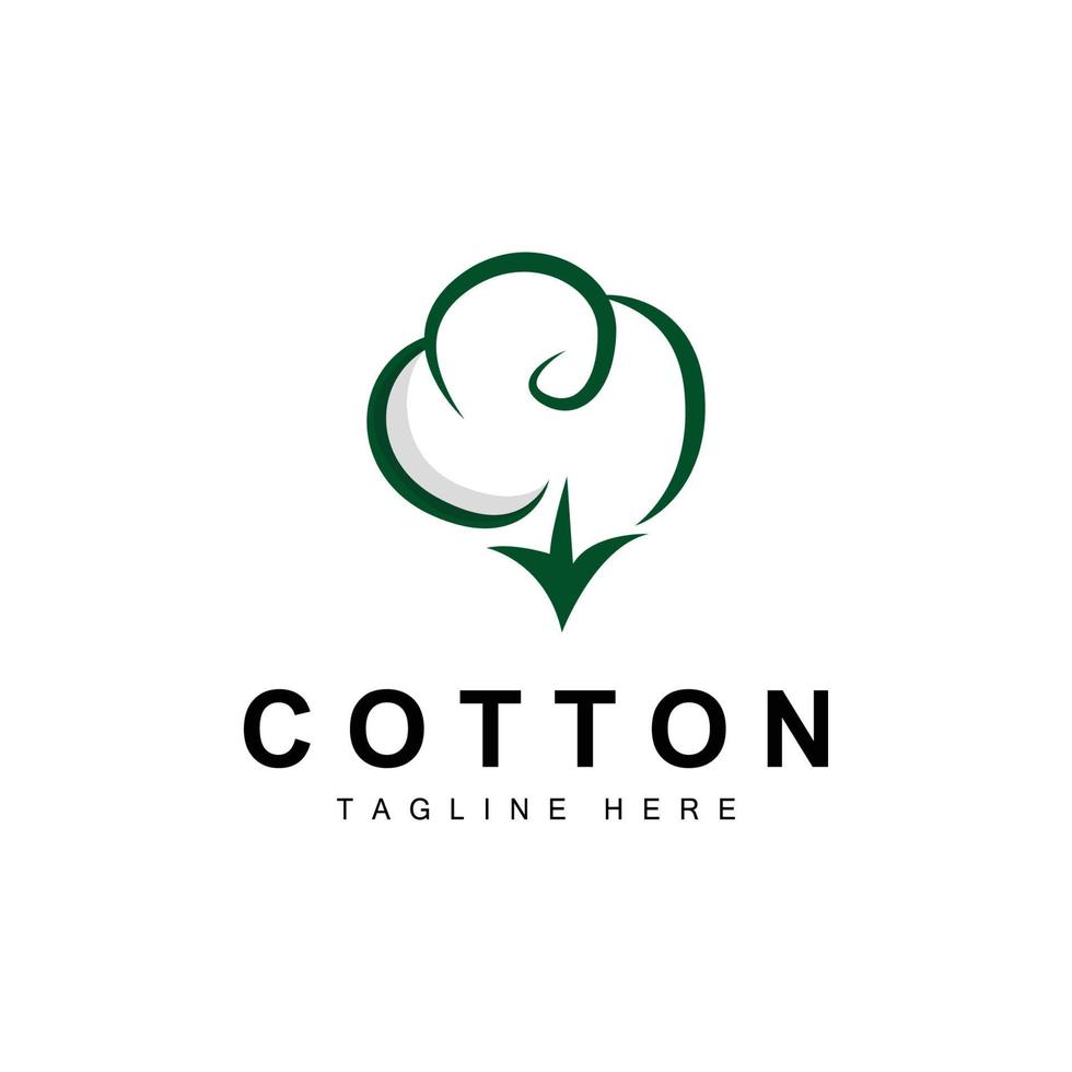 coton logo, doux coton fleur conception vecteur Naturel biologique les plantes vêtements matériaux et beauté textiles