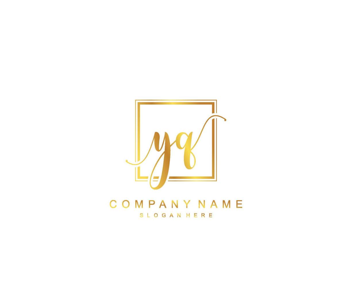 monogramme initial de beauté yq et design élégant du logo, logo manuscrit de la signature initiale, mariage, mode, floral et botanique avec modèle créatif. vecteur
