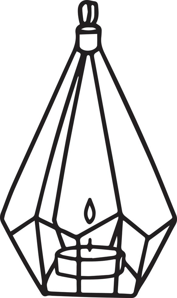 bougie allumée en chandelier.illustration vectorielle dessinée à la main dans un style doodle vecteur