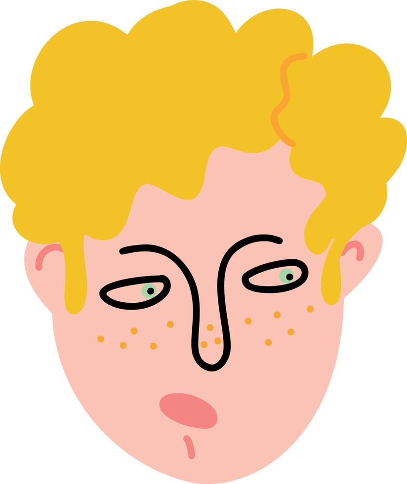 le visage de une blond Masculin avatar vecteur