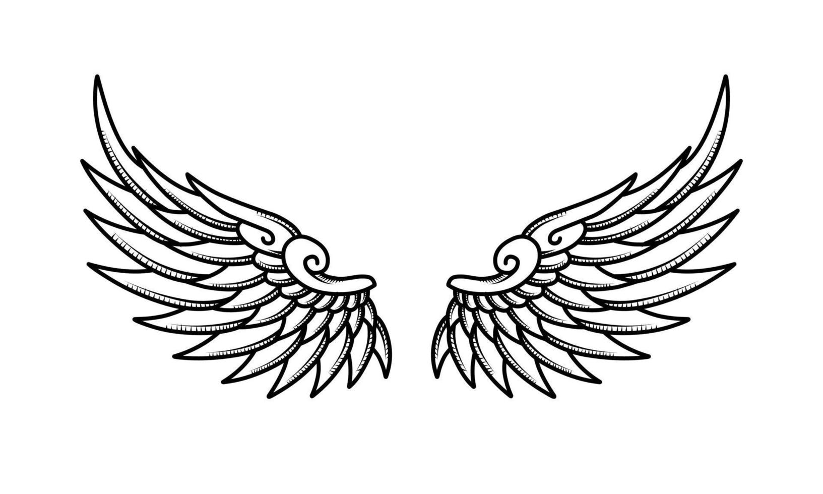 tatouage tribal ailes d'ange vecteur libre