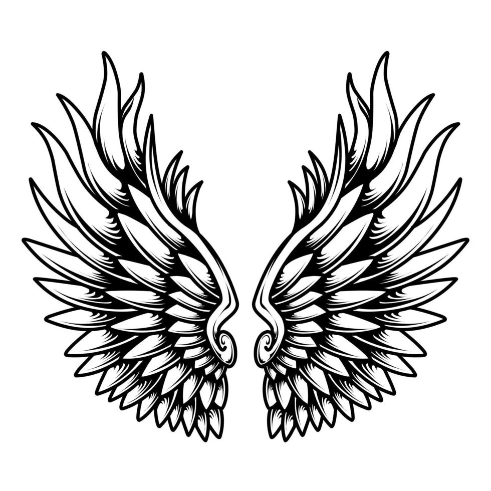 tatouage tribal ailes d'ange vecteur libre