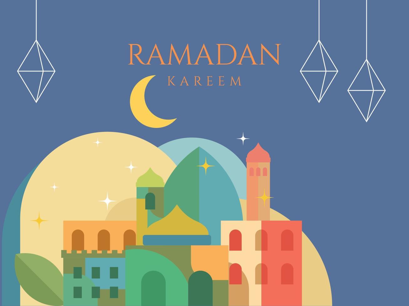 géométrique style coloré islamique Ramadan kareem bannière, salutation Contexte vecteur