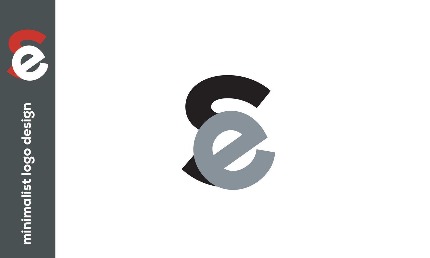 alphabet lettres initiales monogramme logo se, es, s et e vecteur