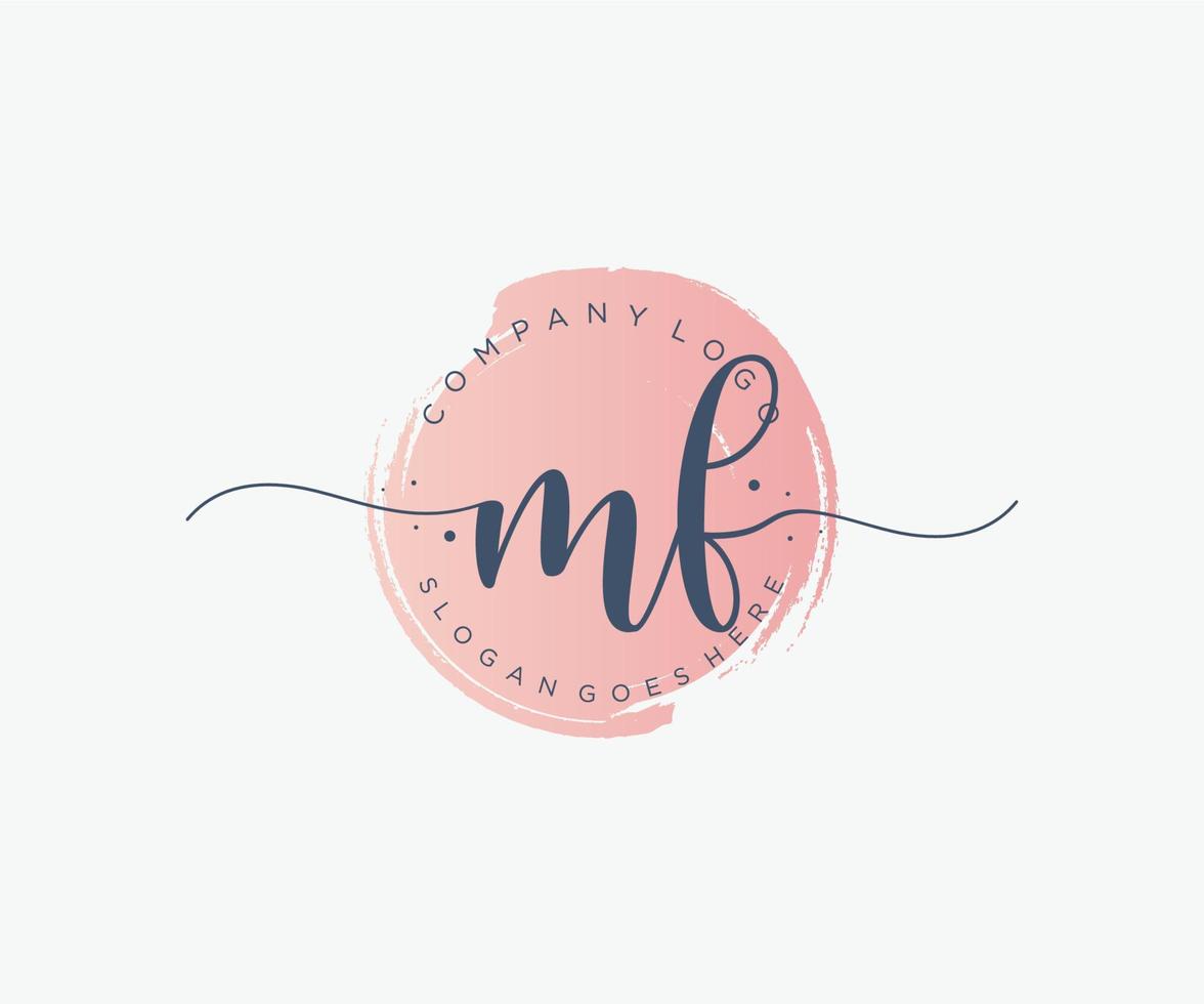 logo féminin initial mf. utilisable pour les logos nature, salon, spa, cosmétique et beauté. élément de modèle de conception de logo vectoriel plat.