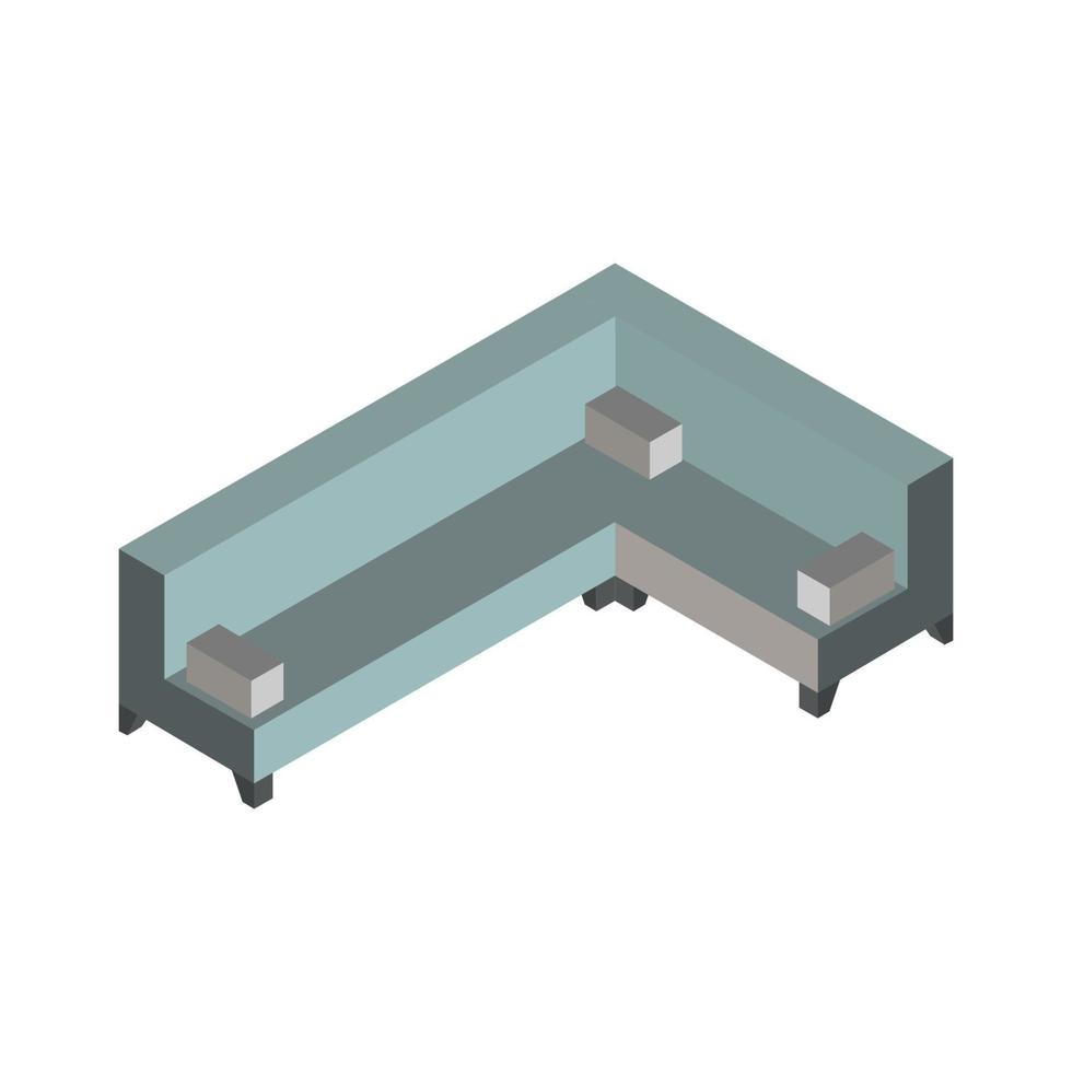 canapé isométrique illustré sur fond blanc vecteur