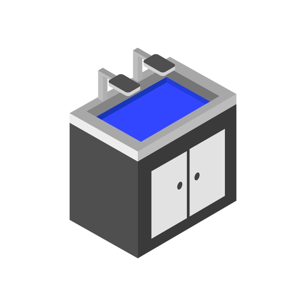 évier isométrique sur fond blanc vecteur