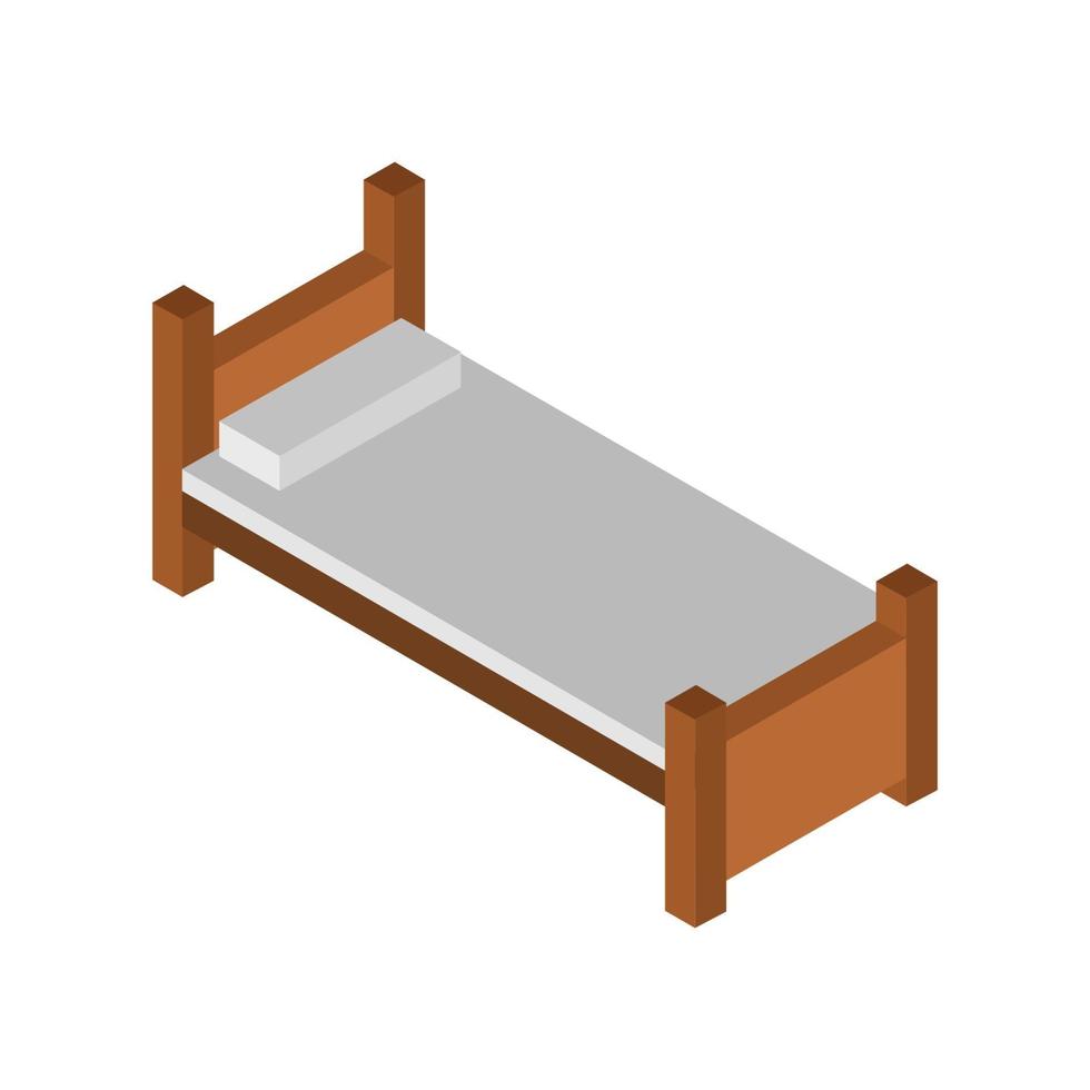 lit isométrique illustré sur fond blanc vecteur
