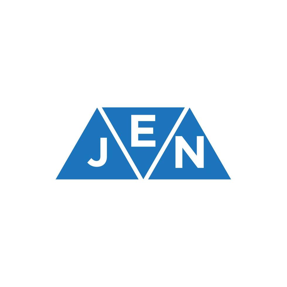 ejn Triangle forme logo conception sur blanc Contexte. ejn Créatif initiales lettre logo concept. vecteur