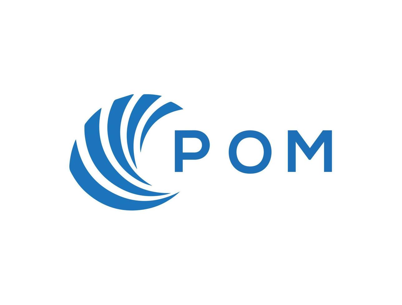 pom lettre logo conception sur blanc Contexte. pom Créatif cercle lettre logo concept. pom lettre conception. vecteur