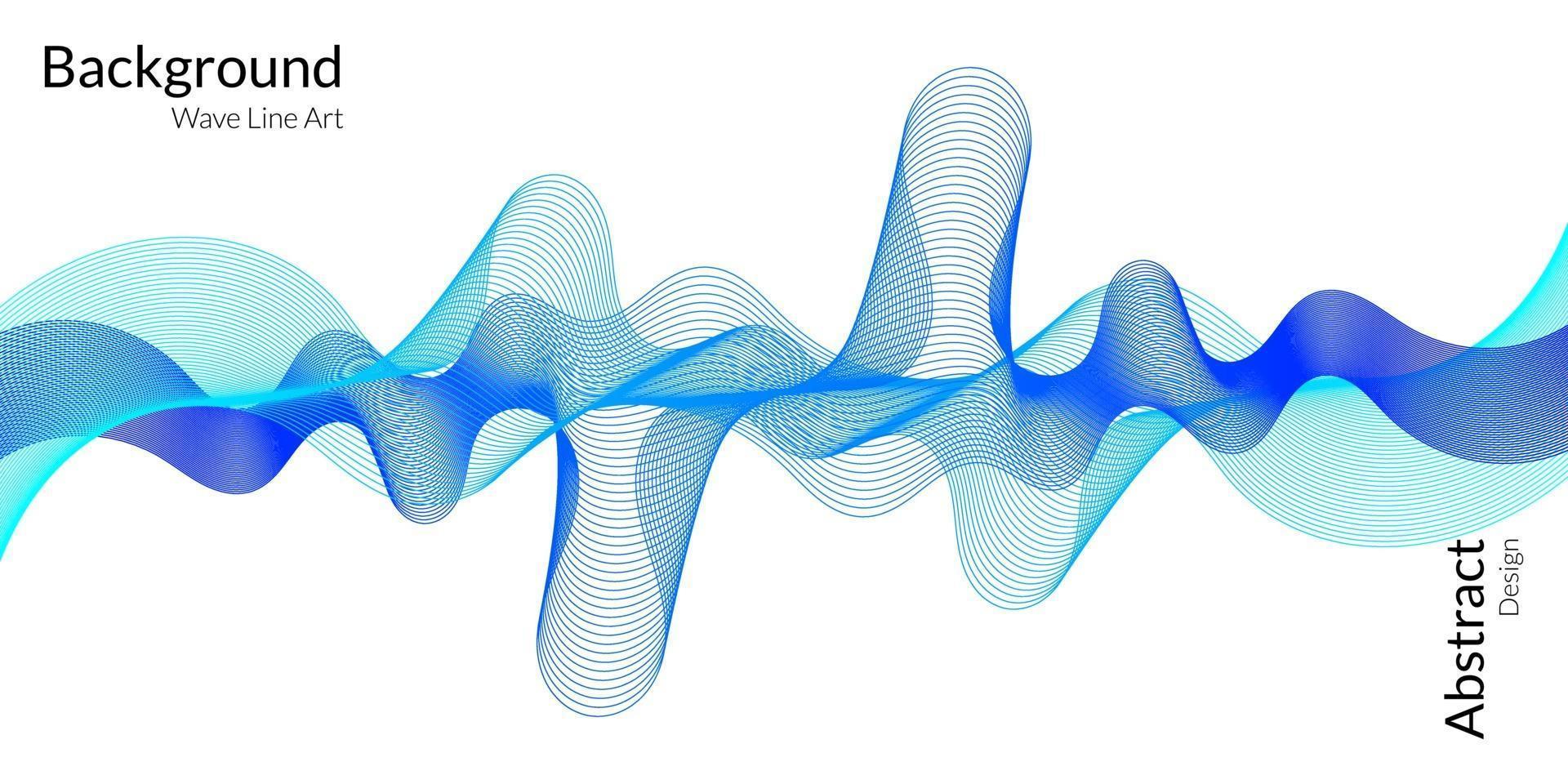 abstrait moderne avec des lignes ondulées dans des dégradés bleus. vecteur