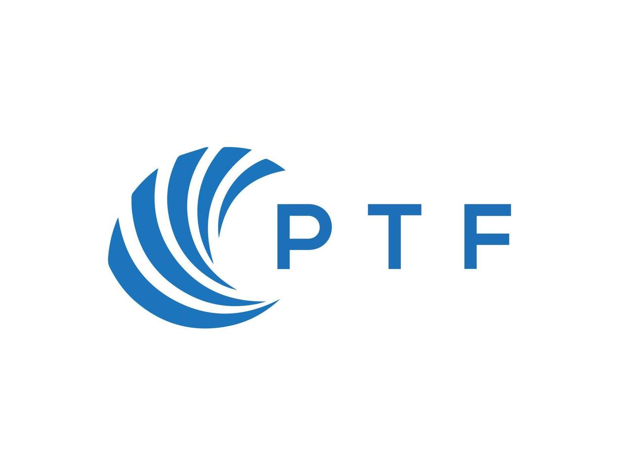 ptf lettre logo conception sur blanc Contexte. ptf Créatif cercle lettre logo concept. ptf lettre conception. vecteur