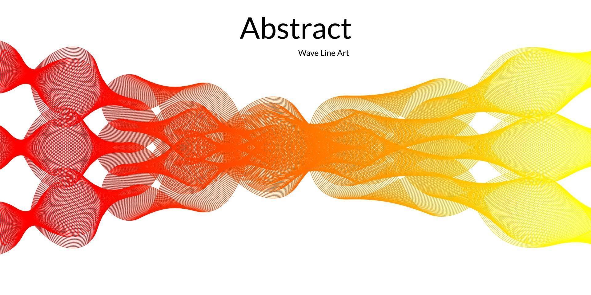 fond abstrait moderne avec des lignes ondulées en dégradés rouges et jaunes vecteur